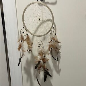 Elegant Cream and Brown Dreamcatcher Wall Decor